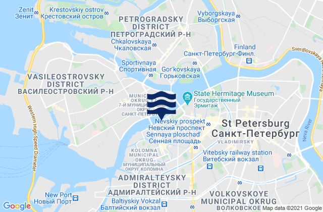 Admiralteysky Rayon, Russia潮水