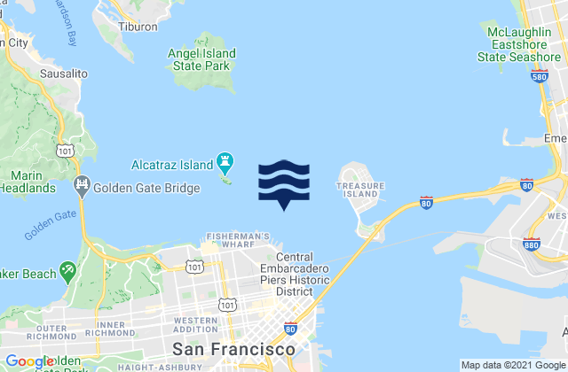 Alcatraz Island .8 mi E, United States潮水