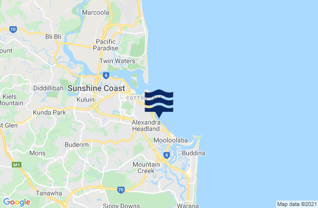 Alexandra Headland Beach, Australia潮水