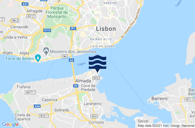 Almada, Portugal潮水