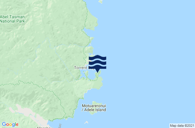 Anapai Bay Abel Tasman, New Zealand潮水