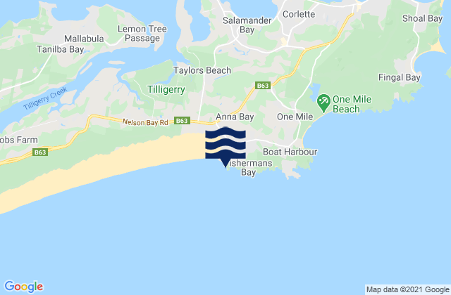 Anna Bay-Morna Point, Australia潮水