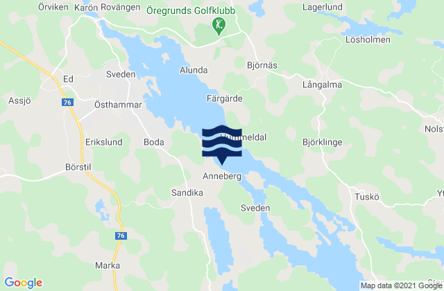 Anneberg, Sweden潮水