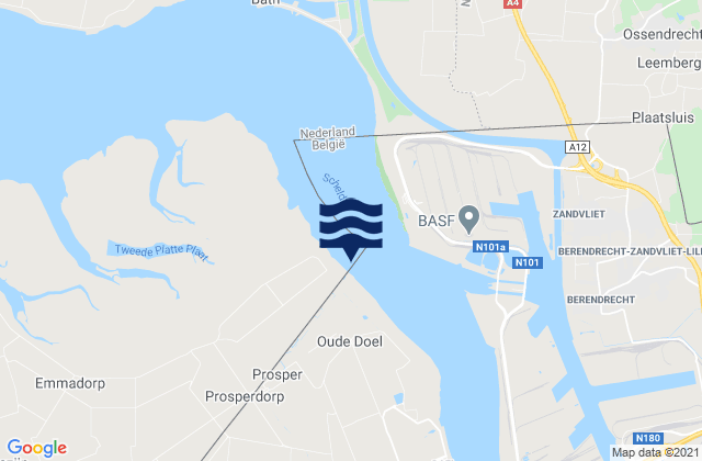 Antwerp (prosperpolder) Schelde River, Belgium潮水