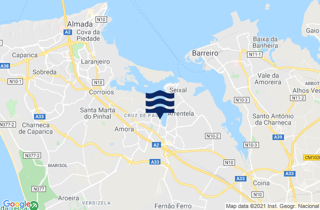 Arrentela, Portugal潮水