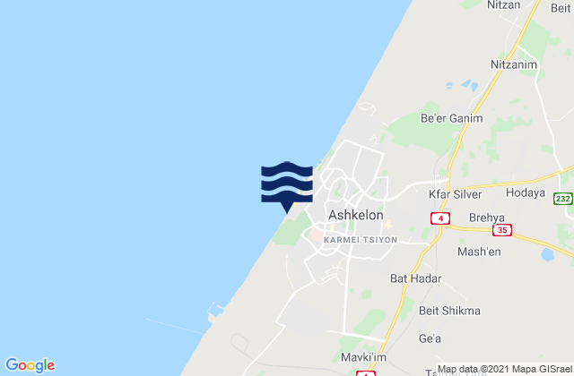 Ashkelon Shimshon, Israel潮水