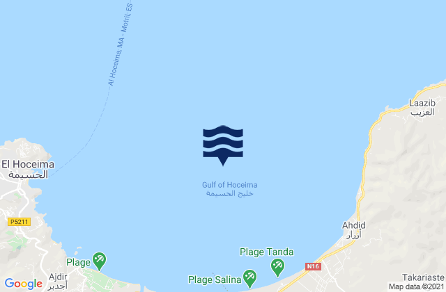 Baie d’Al Hoceïma, Morocco潮水