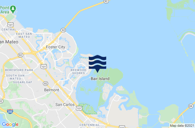 Bair Island, United States潮水
