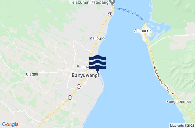 Banjuwangi Bali Strait, Indonesia潮水