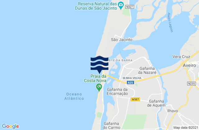 Barra de Aveiro, Portugal潮水