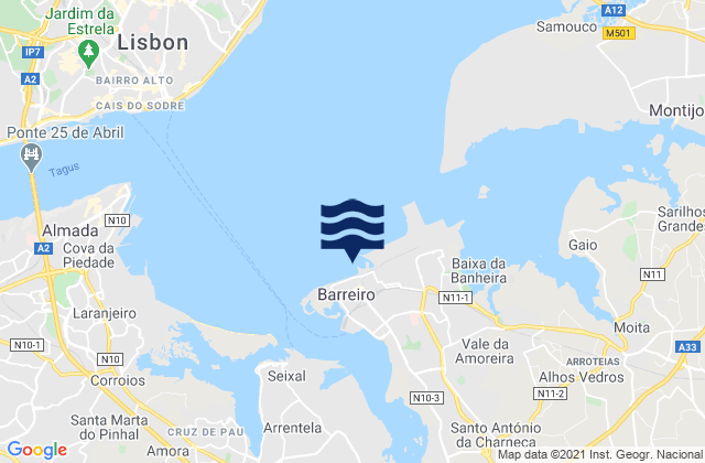 Barreiro, Portugal潮水