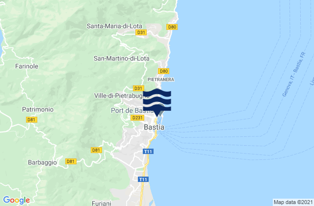 Bastia, France潮水