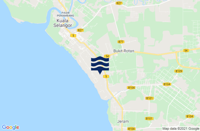 Batang Berjuntai, Malaysia潮水
