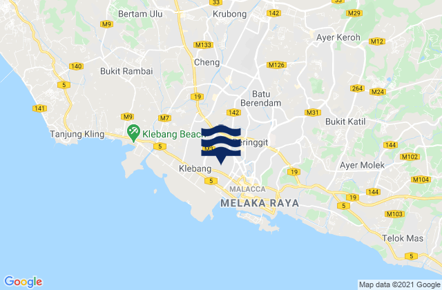 Batu Berendam, Malaysia潮水