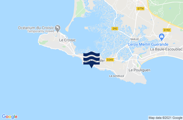 Batz-sur-Mer, France潮水