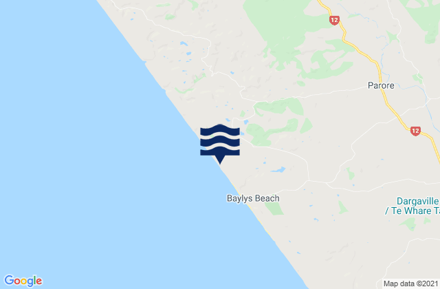 Baylys Beach, New Zealand潮水