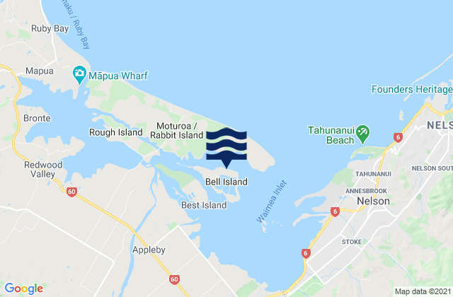 Bell Island, New Zealand潮水