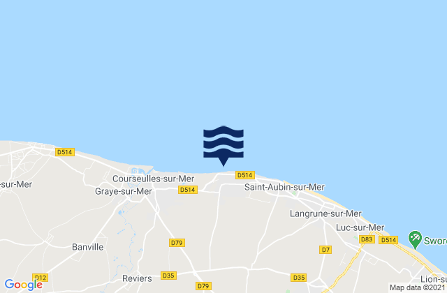 Bernières-sur-Mer, France潮水