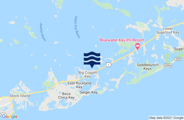 Big Coppitt Key Northeast Side Waltz Key Basin, United States潮水