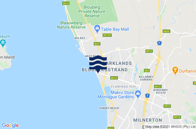 Bloubergstrand, South Africa潮水