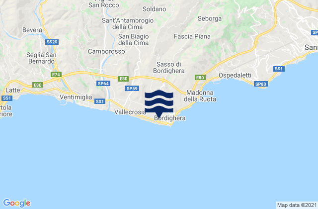 Bordighera, Italy潮水