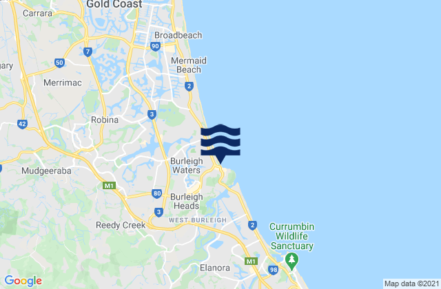 Burleigh Beach, Australia潮水