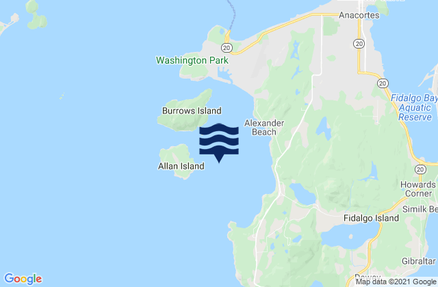 Burrows Bay 0.5 mile east of Allan I, United States潮水