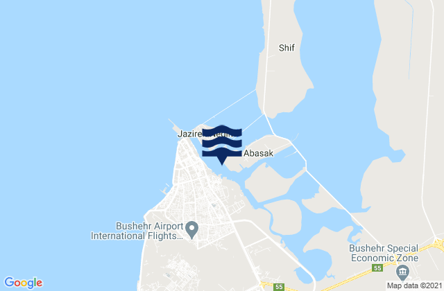 Bushahr Persian Gulf, Iran潮水