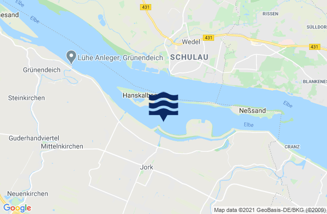 Buxtehude Este , Denmark潮水