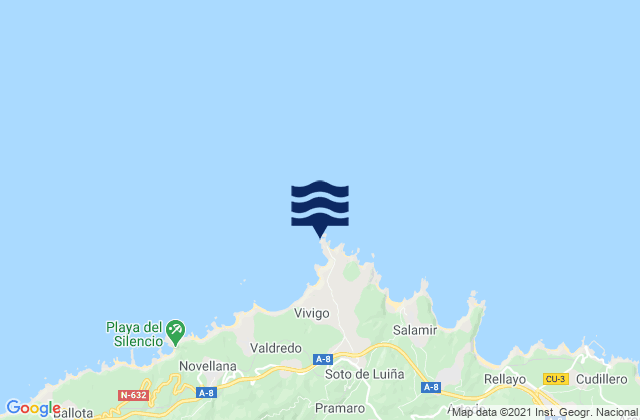 Cabo Vidio, Spain潮水