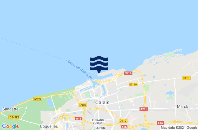 Calais, France潮水