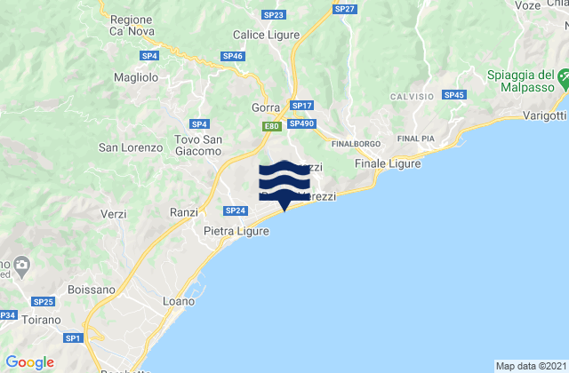Calice Ligure, Italy潮水