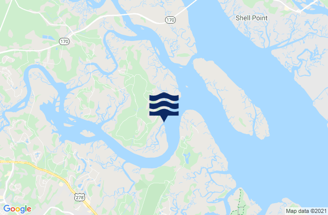 Callawassie Island (South Colleton River), United States潮水