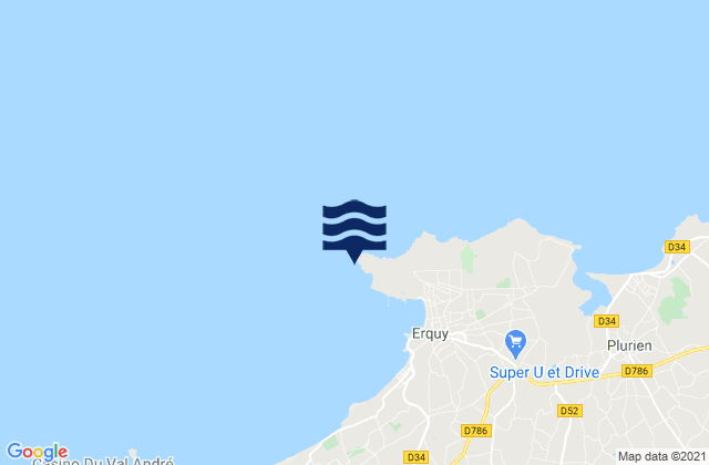 Cap d'Erquy, France潮水