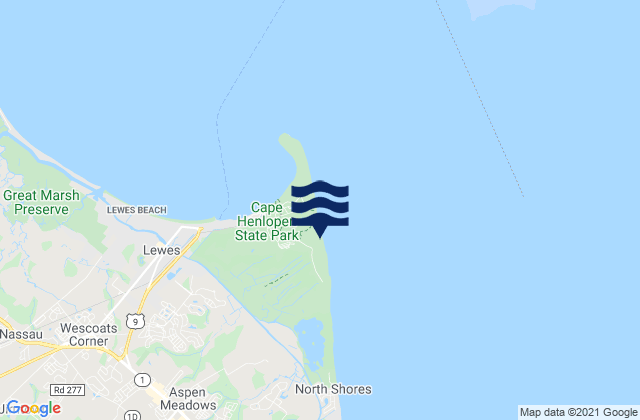 Cape Henlopen Bay, United States潮水