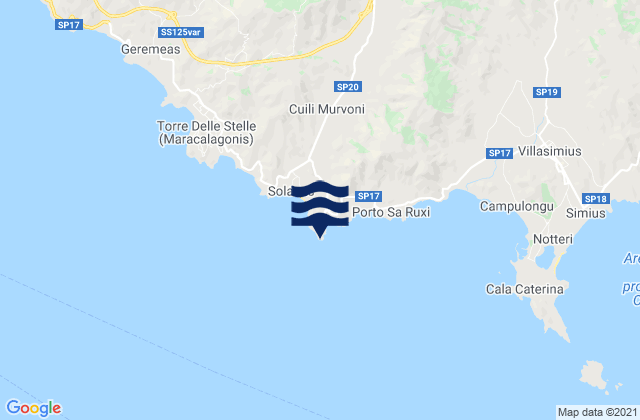 Capo Boi, Italy潮水