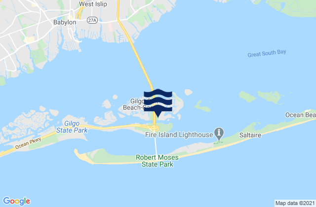Captree Island, United States潮水