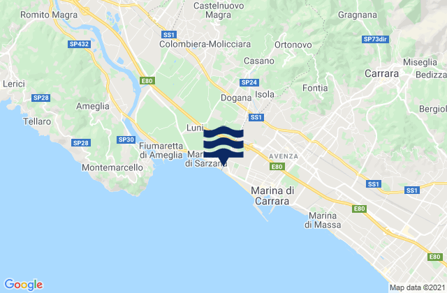 Casano-Dogana-Isola, Italy潮水