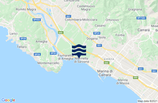 Castelnuovo Magra, Italy潮水