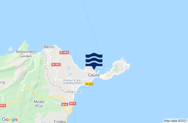 Ceuta Port, Spain潮水