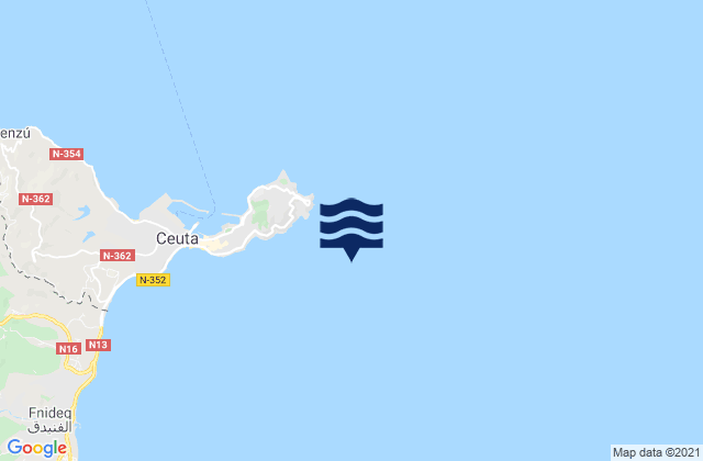 Ceuta Strait of Gibraltar, Spain潮水