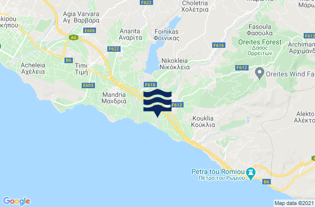 Cholétria, Cyprus潮水