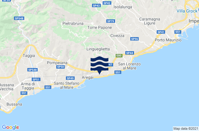 Cipressa, Italy潮水