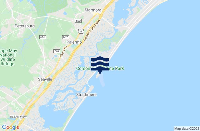 Corsons Inlet State Park (Strathmere), United States潮水
