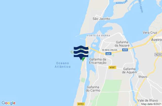 Costa Nova, Portugal潮水