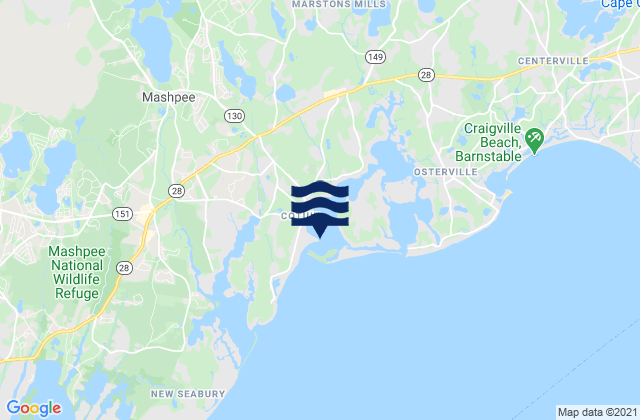 Cotuit Bay entrance (Bluff Point), United States潮水