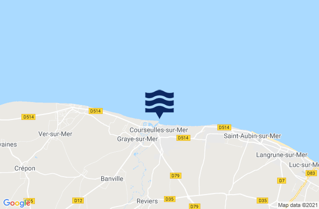 Courseulles Sur Mer, France潮水