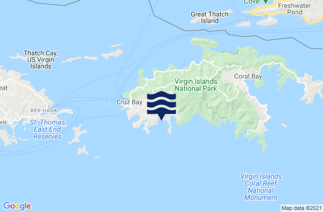 Cruz Bay, U.S. Virgin Islands潮水