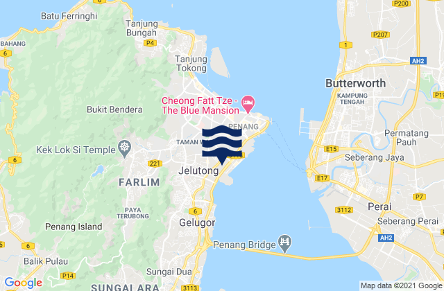 Daerah Timur Laut, Malaysia潮水