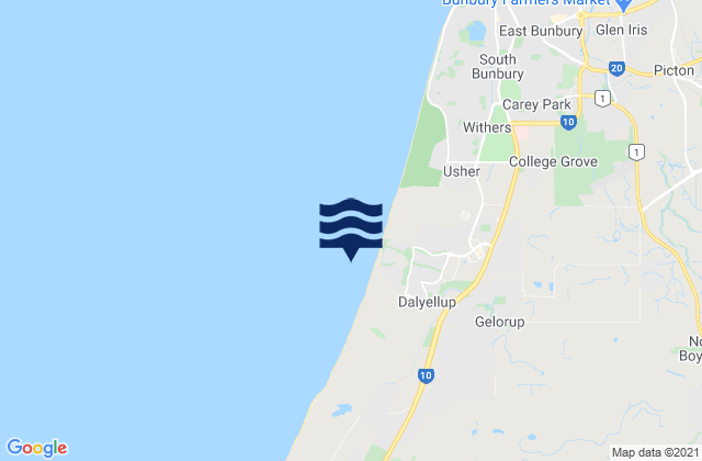 Dalyellup Beach, Australia潮水